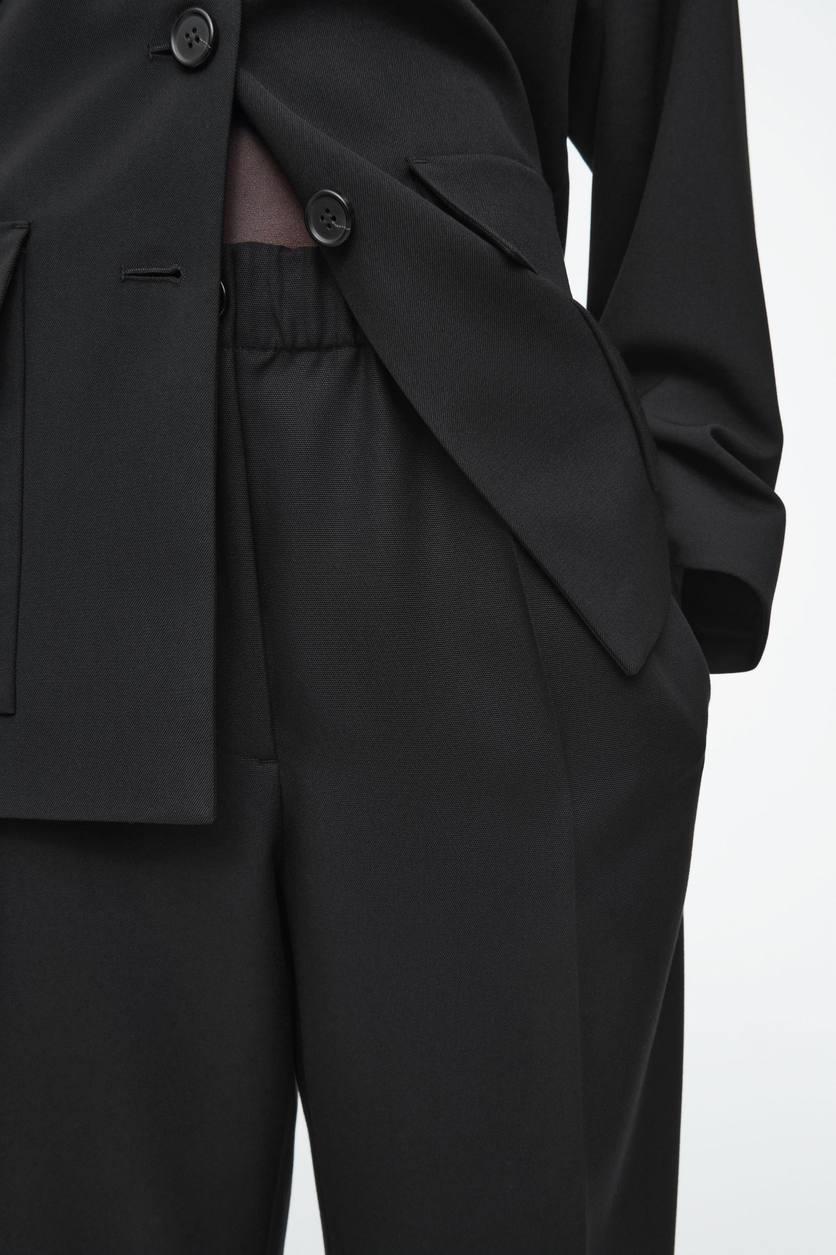 ELASTICATED STRAIGHT-LEG PANTS Product Image