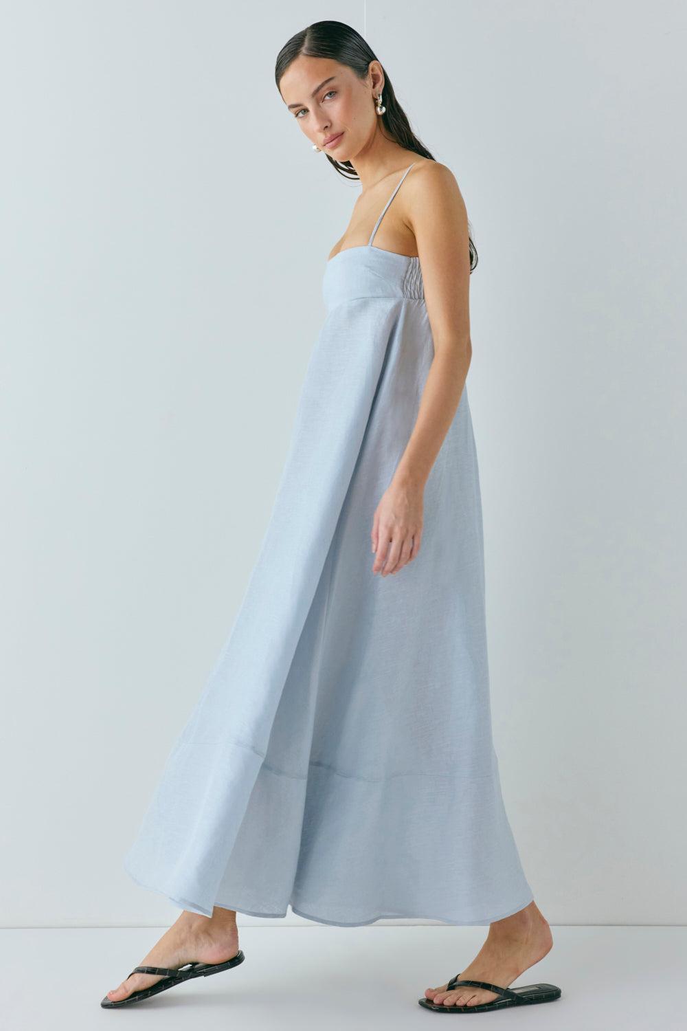 Behati Linen Maxi Dress Sky Product Image