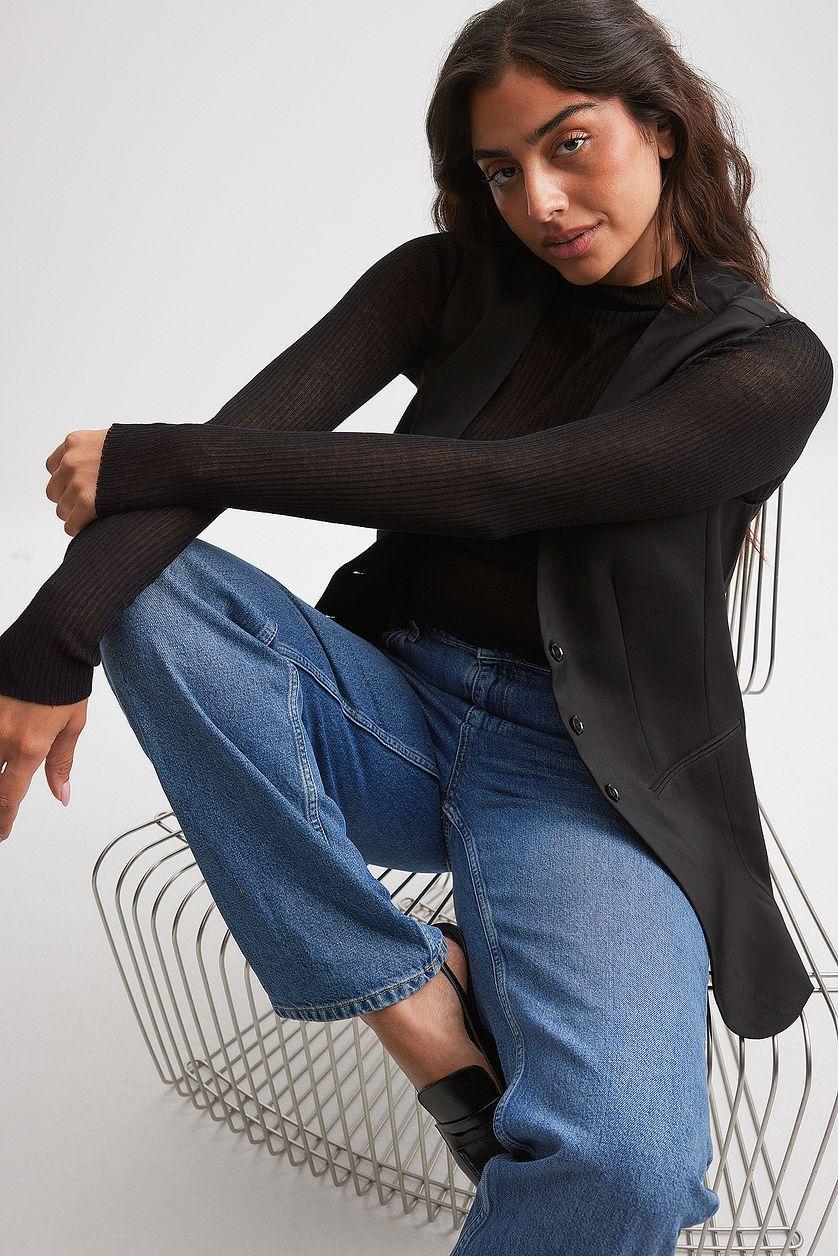 High Neck Fine Knitted Top Product Image