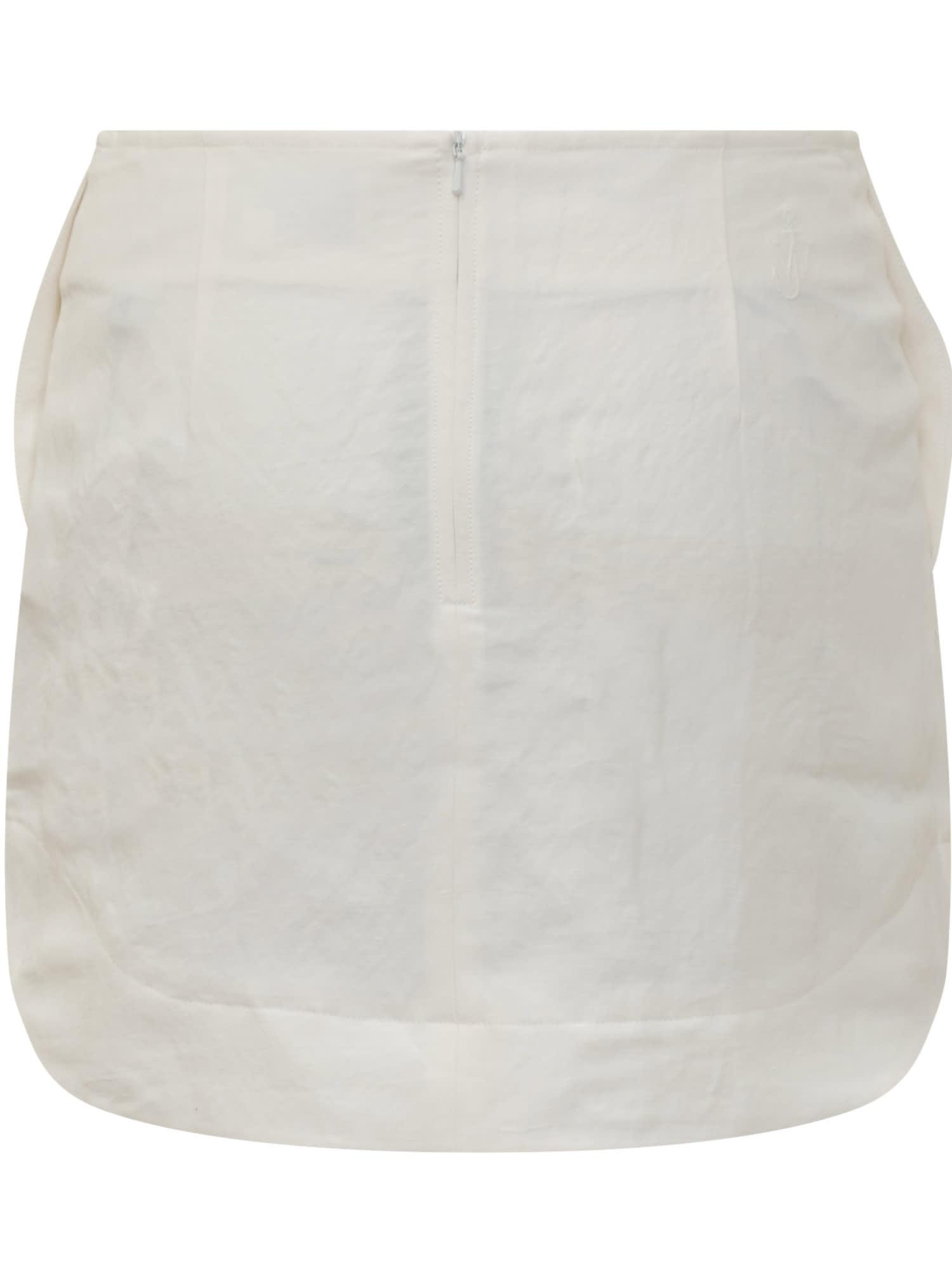 JW ANDERSON Curved Hem Mini Skirt In White Product Image