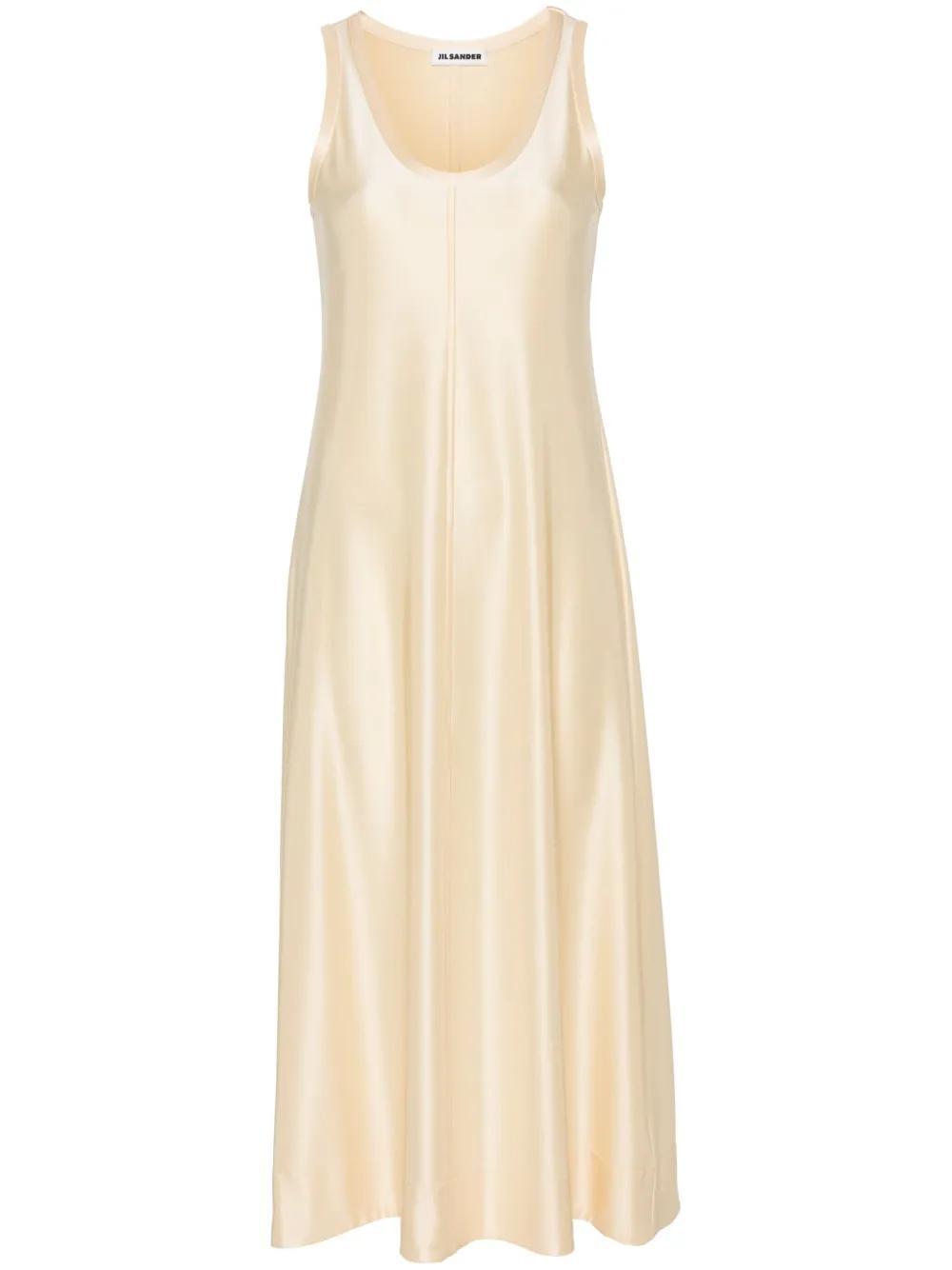 JIL SANDER Scoop-neck Sleeveless Dress In Yellow Product Image