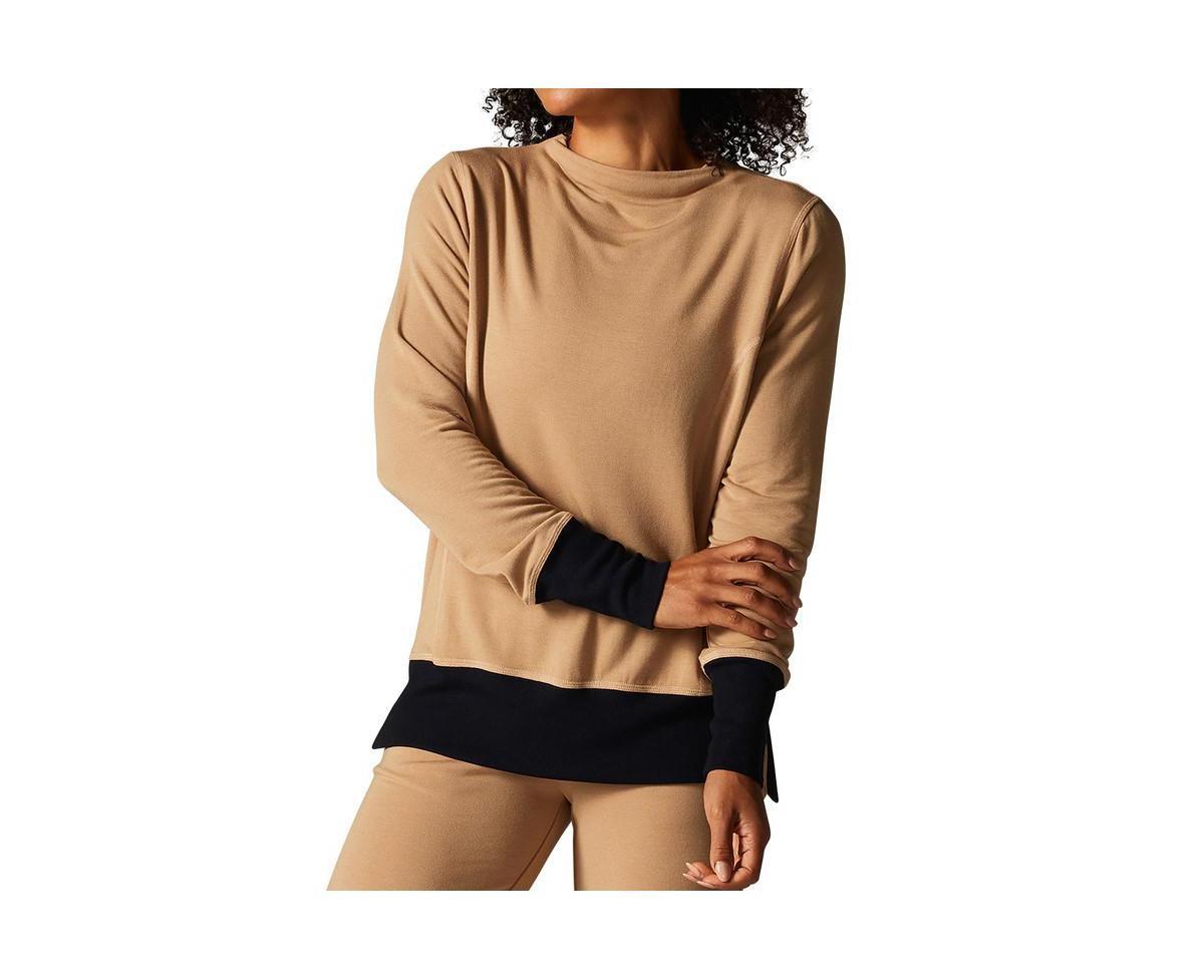 Tavi Womens Cozy Funnel Neck Sweatshirt - Camel Product Image