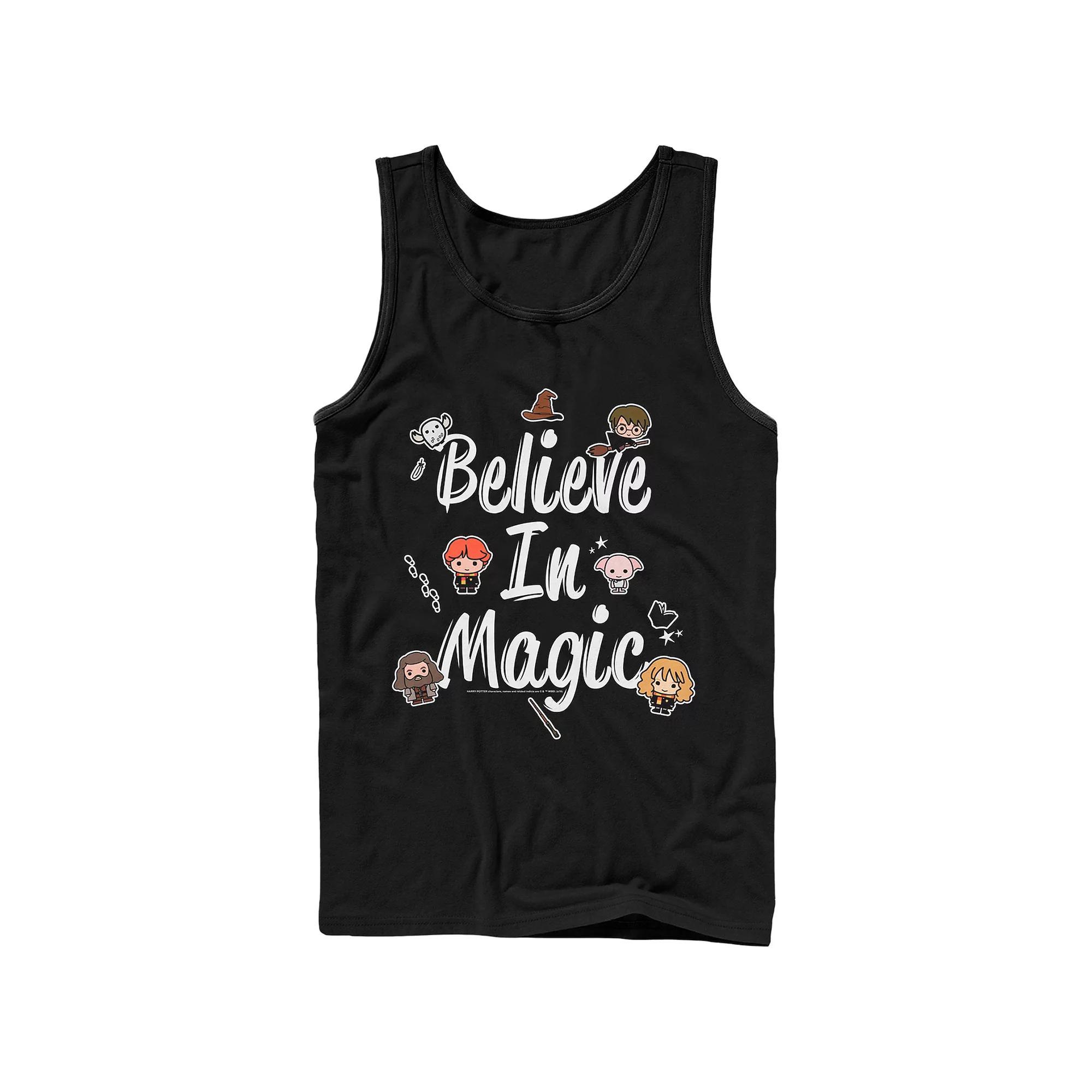 Men's Harry Potter Chibi Believe In Magic Graphic Tank Top, Size: Large, Black Product Image