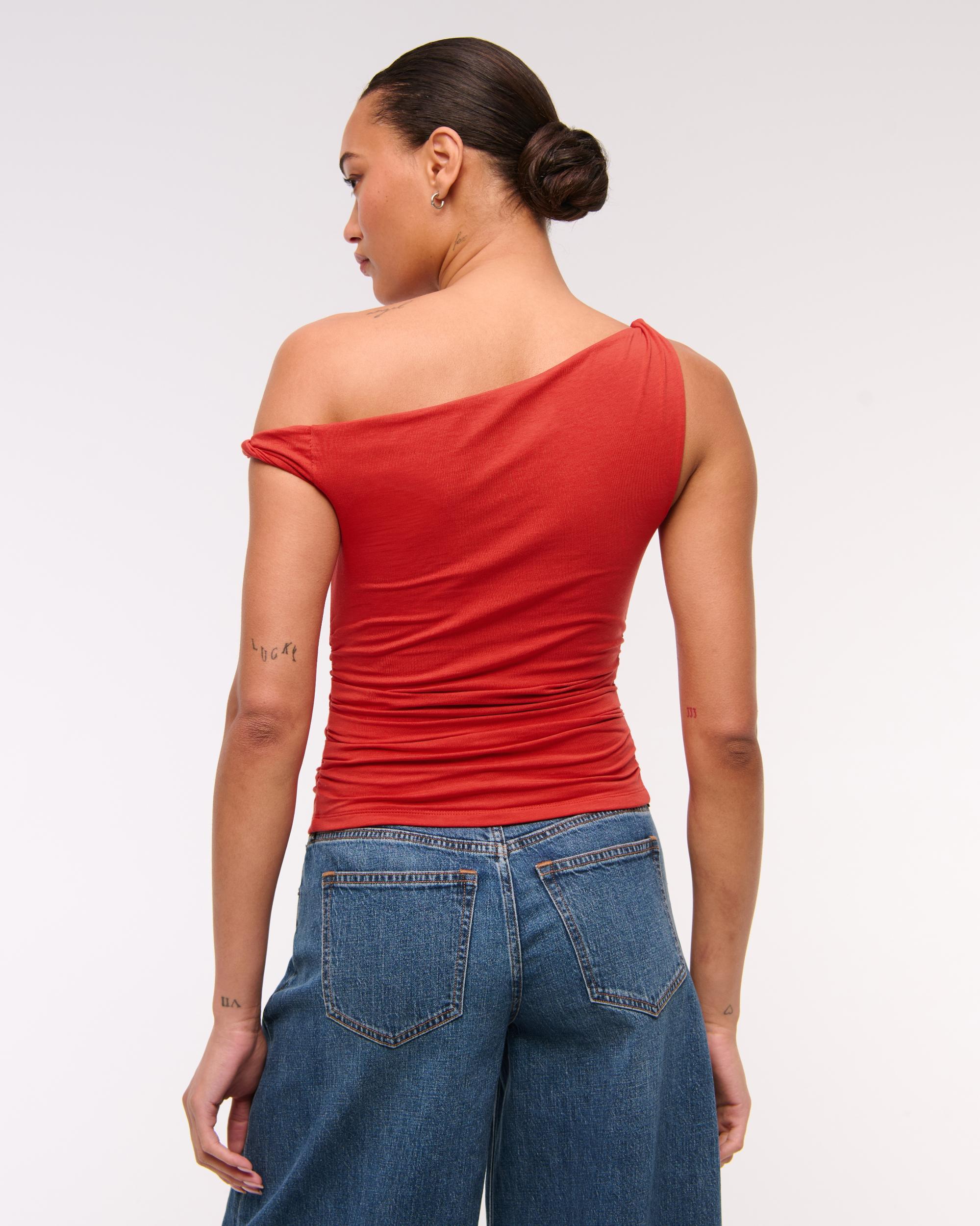 Asymmetrical Mesh Twist Top Product Image