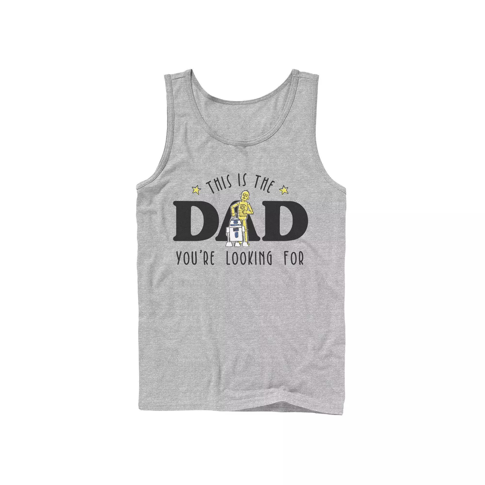 Men's Star Wars Father's Day This Is The Dad You're Looking For Tank Top, Size: Large, Athletic Grey Product Image