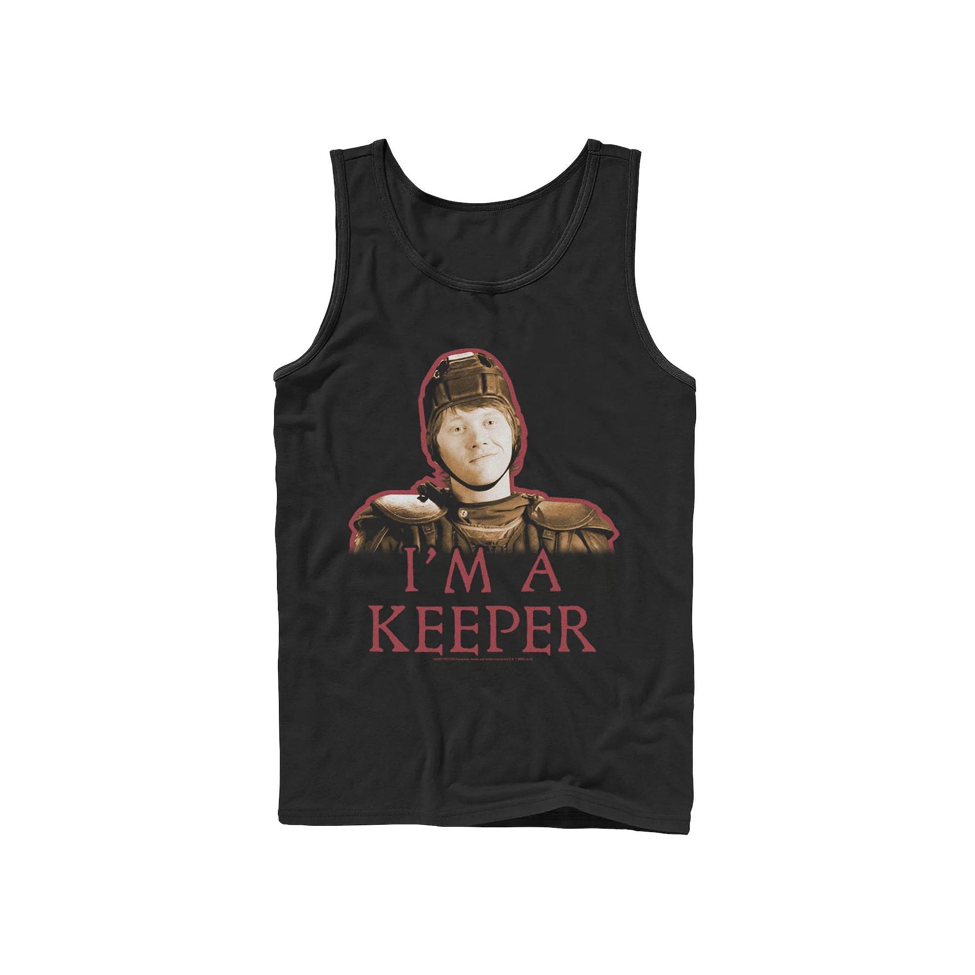 Men's Harry Potter Ron Weasley I'm A Keeper Portrait Tank Top,  Product Image