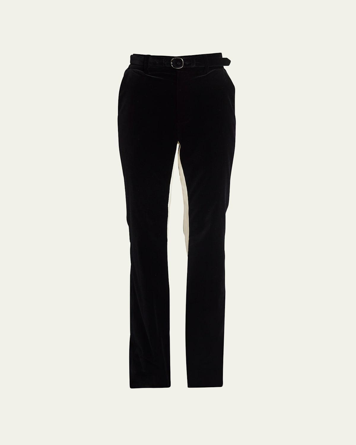 Womens Velvet Belted Suiting Pants Product Image