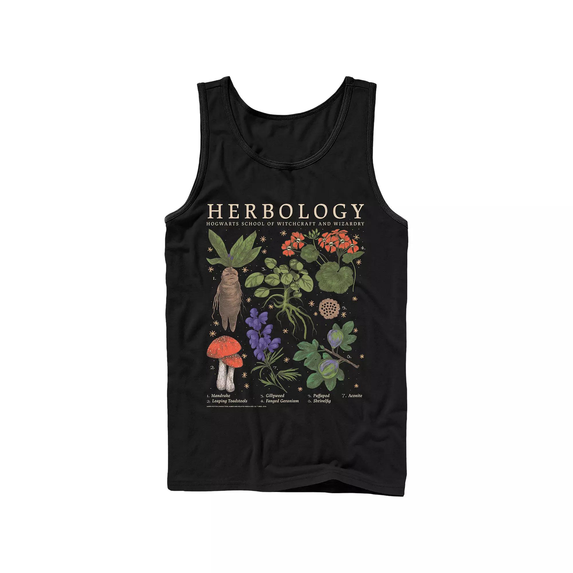 Men's Harry Potter Herbology Chart Graphic Tank Top, Size: Large, Black Product Image