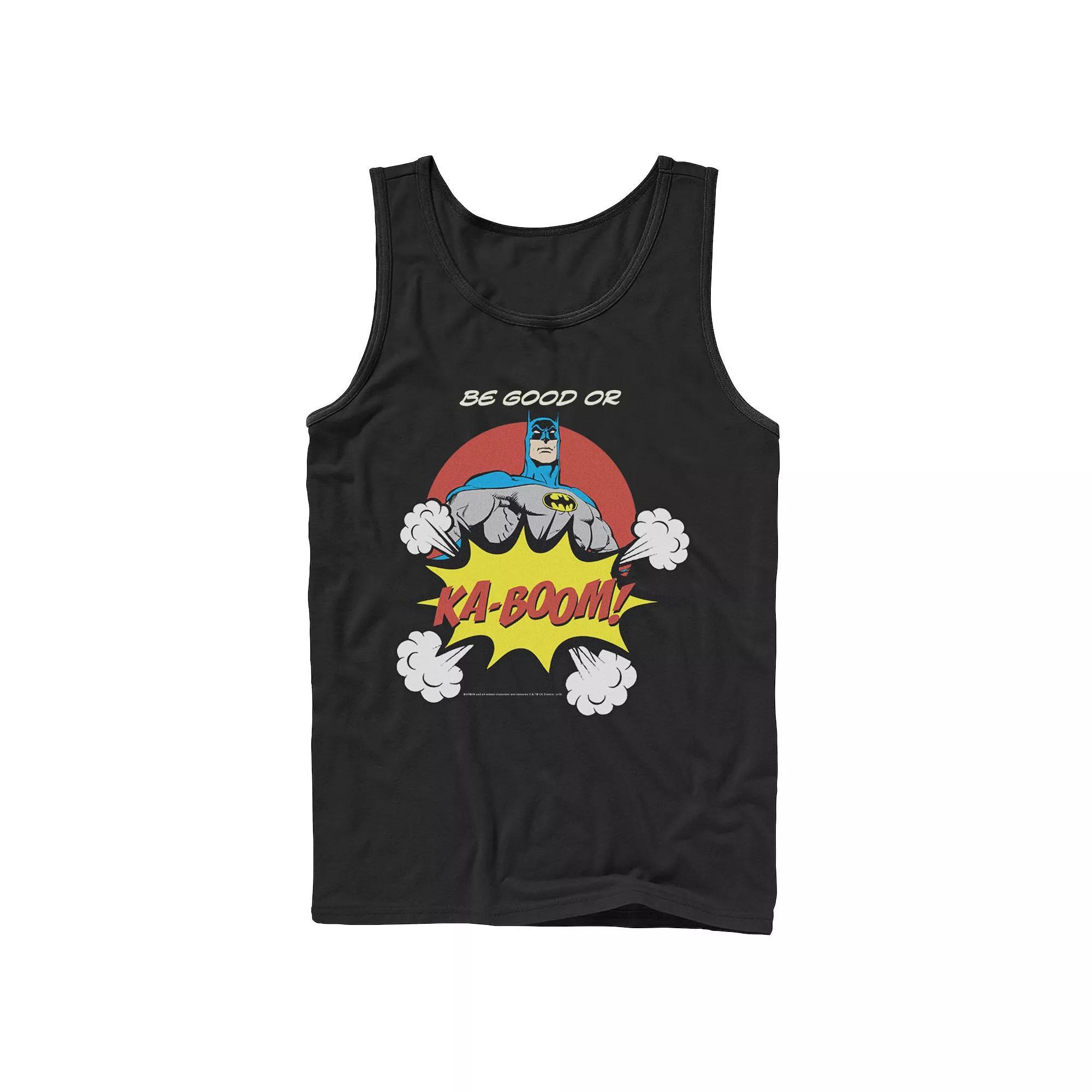 Men's DC Comics Batman Ka-Boom Pop Art Text Poster Tank Top,  Product Image