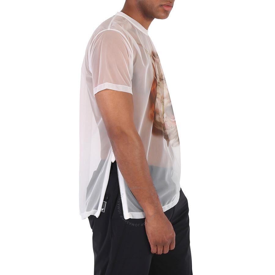 Men's White Sea Maiden Print Sheer Jersey Short Sleeve T-shirt Product Image