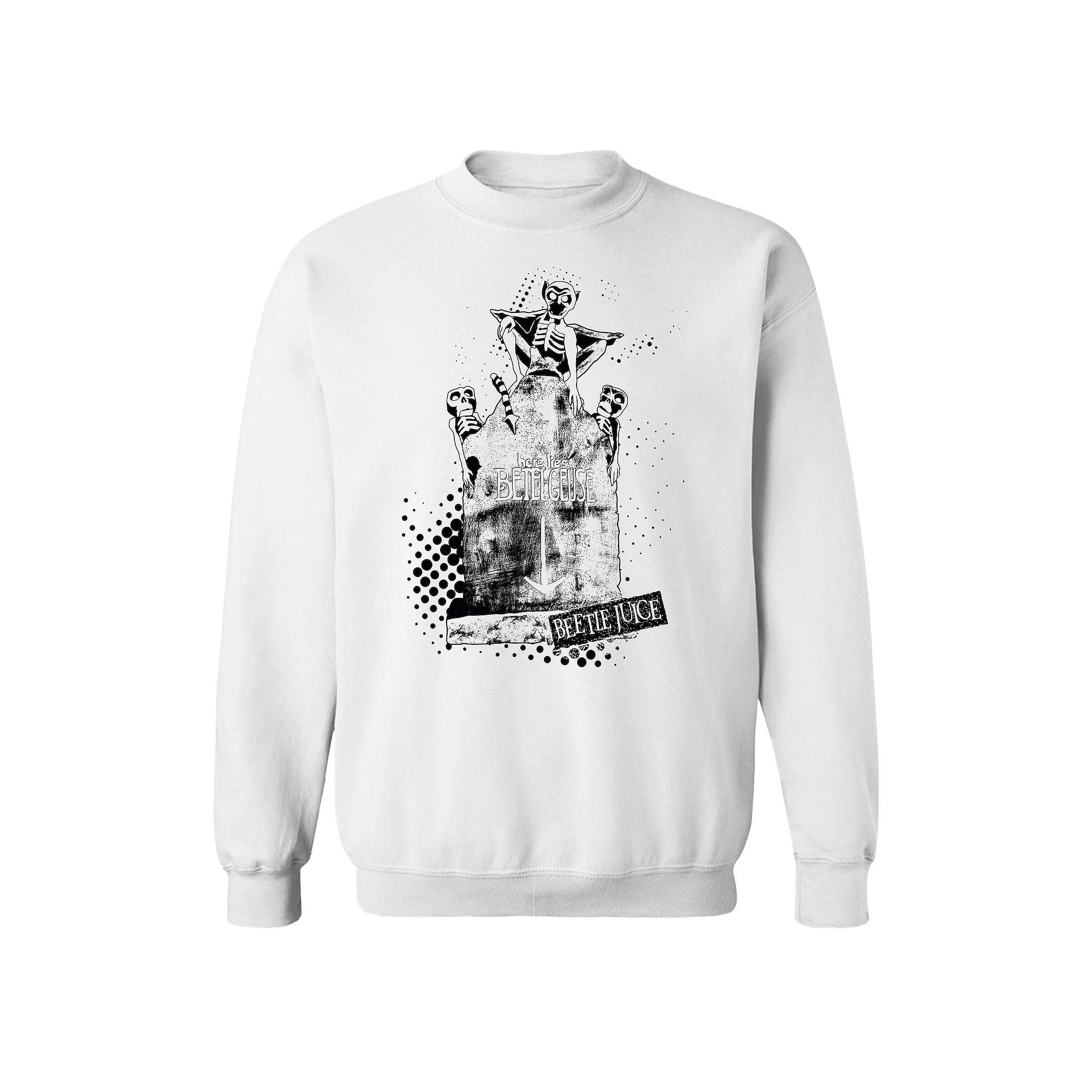 Men's Here Lies Betelgeuse Graphic Crew Sweatshirt, Size: XXL, White Product Image
