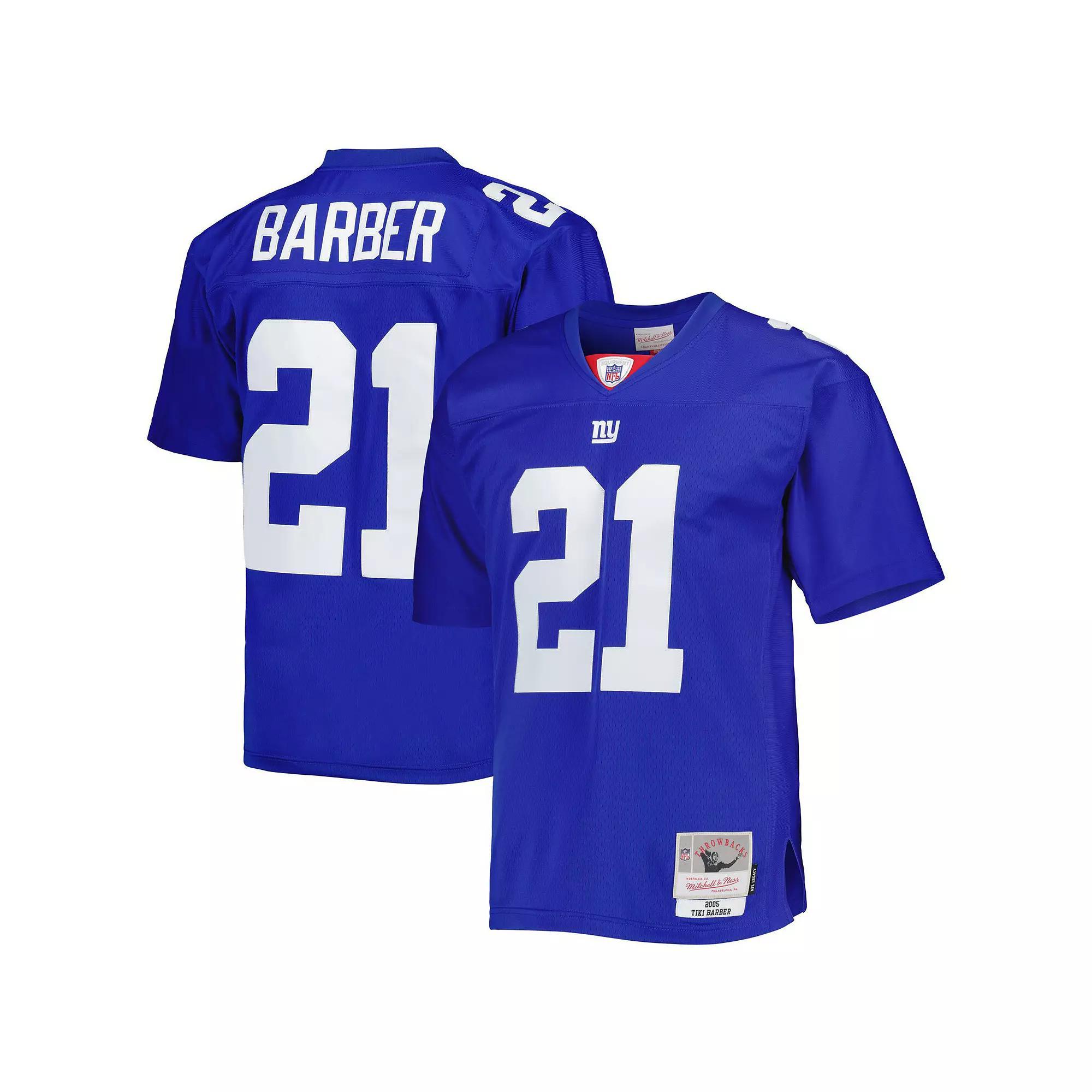 Men's Mitchell & Ness Tiki Barber Royal New York Giants Legacy Replica Jersey, Size: 2XL, Blue Product Image