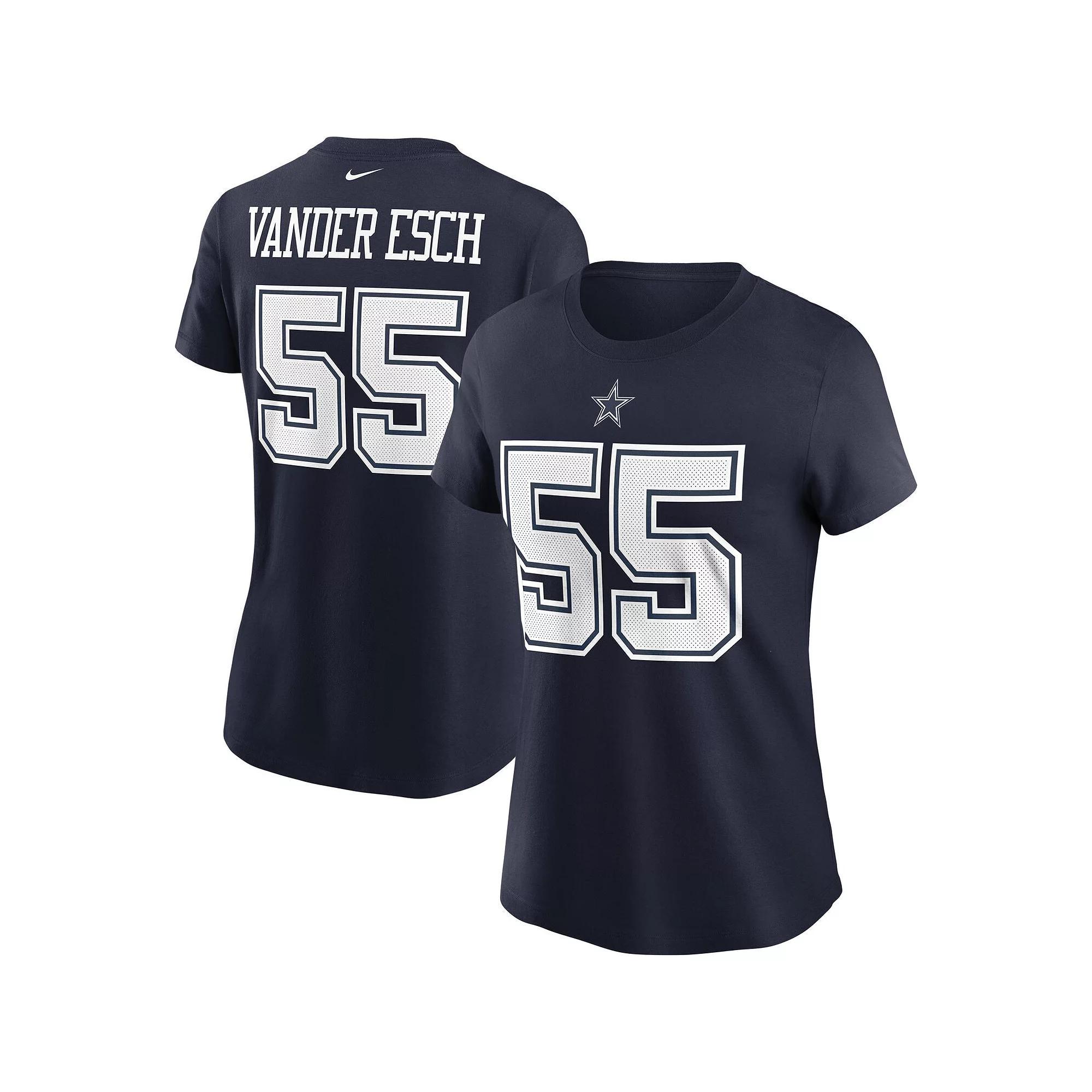 Women's Nike Leighton Vander Esch Navy Dallas Cowboys Name & Number T-Shirt, Size: Small, Blue Product Image