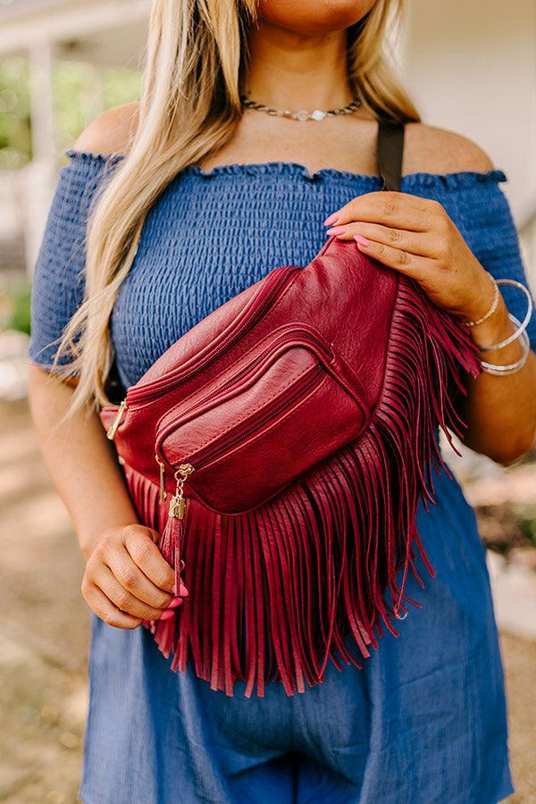 Trip Of My Life Fringe Fanny Pack In Red Product Image