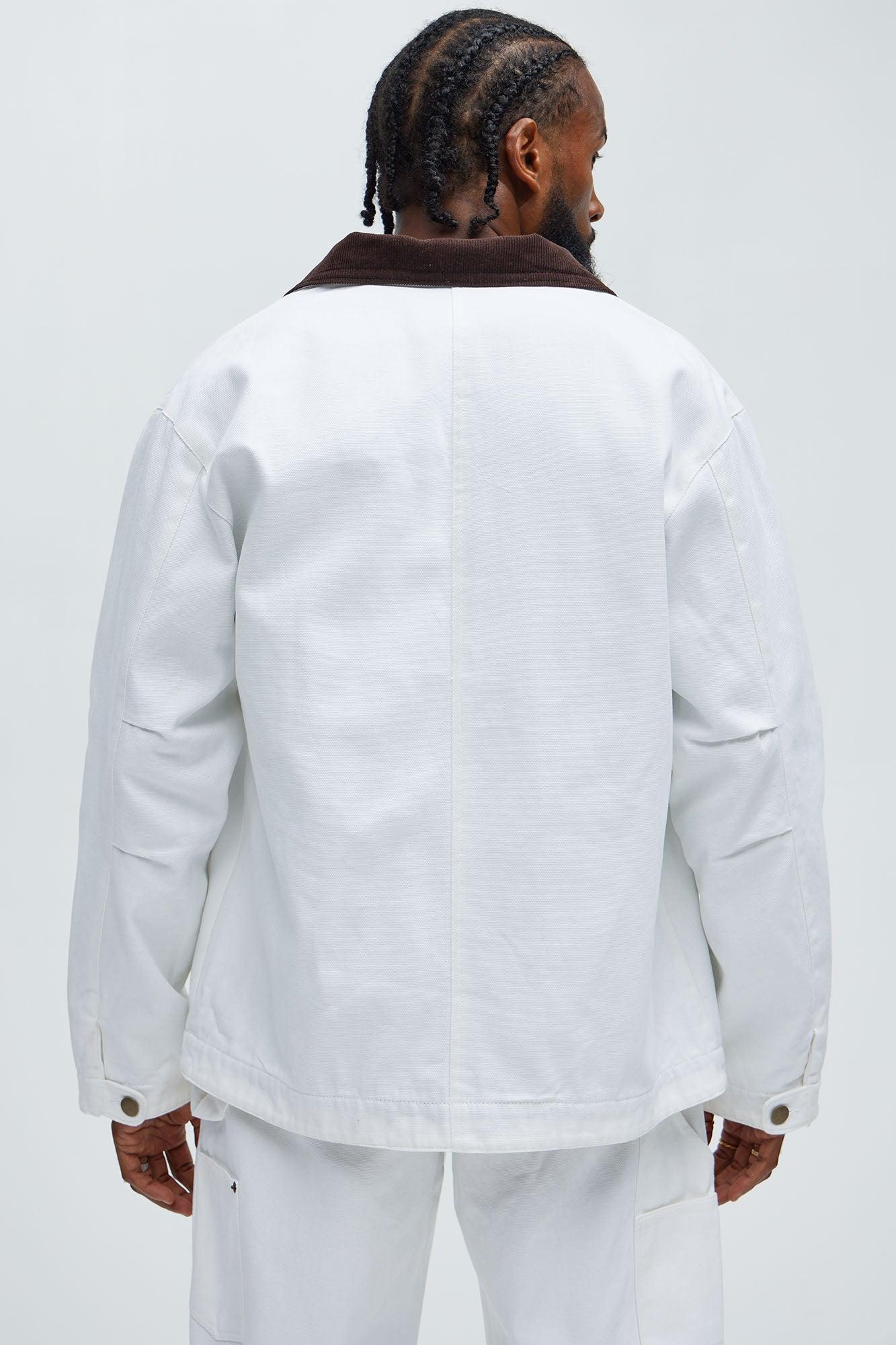 Alexander Utility Canvas Chore Jacket - White Product Image
