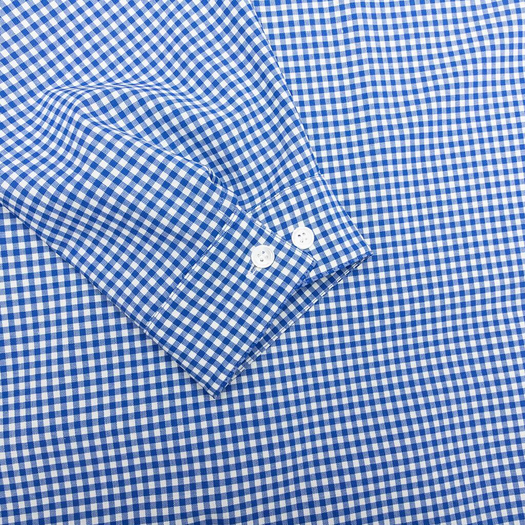 Checked Wool Shirt - Blue/White Male Product Image
