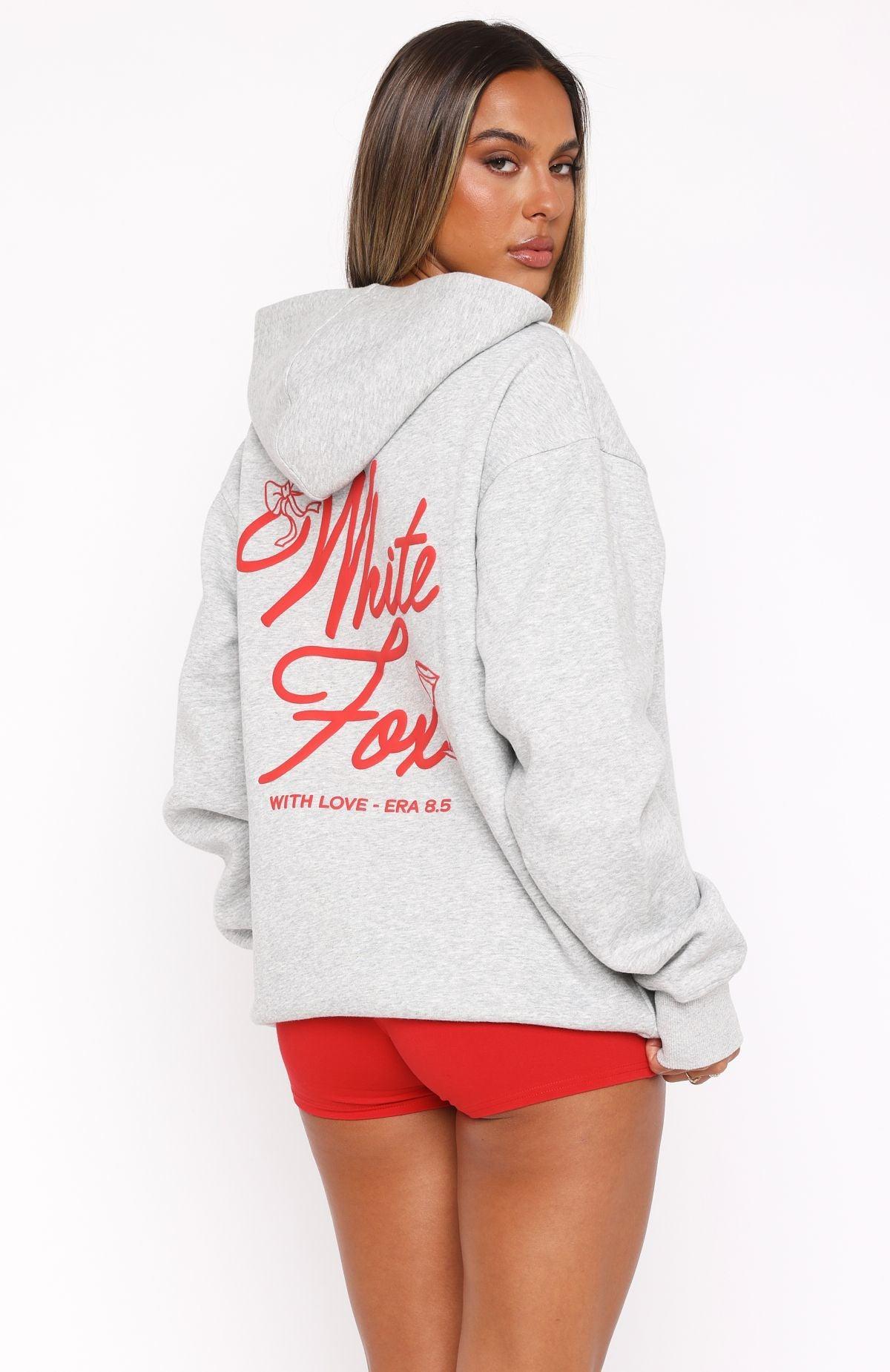 With Love & Kisses Oversized Hoodie Dark Grey Marle Product Image