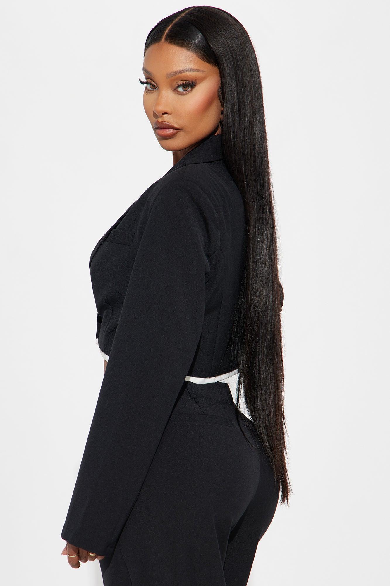 Chantel Cropped Blazer - Black Product Image