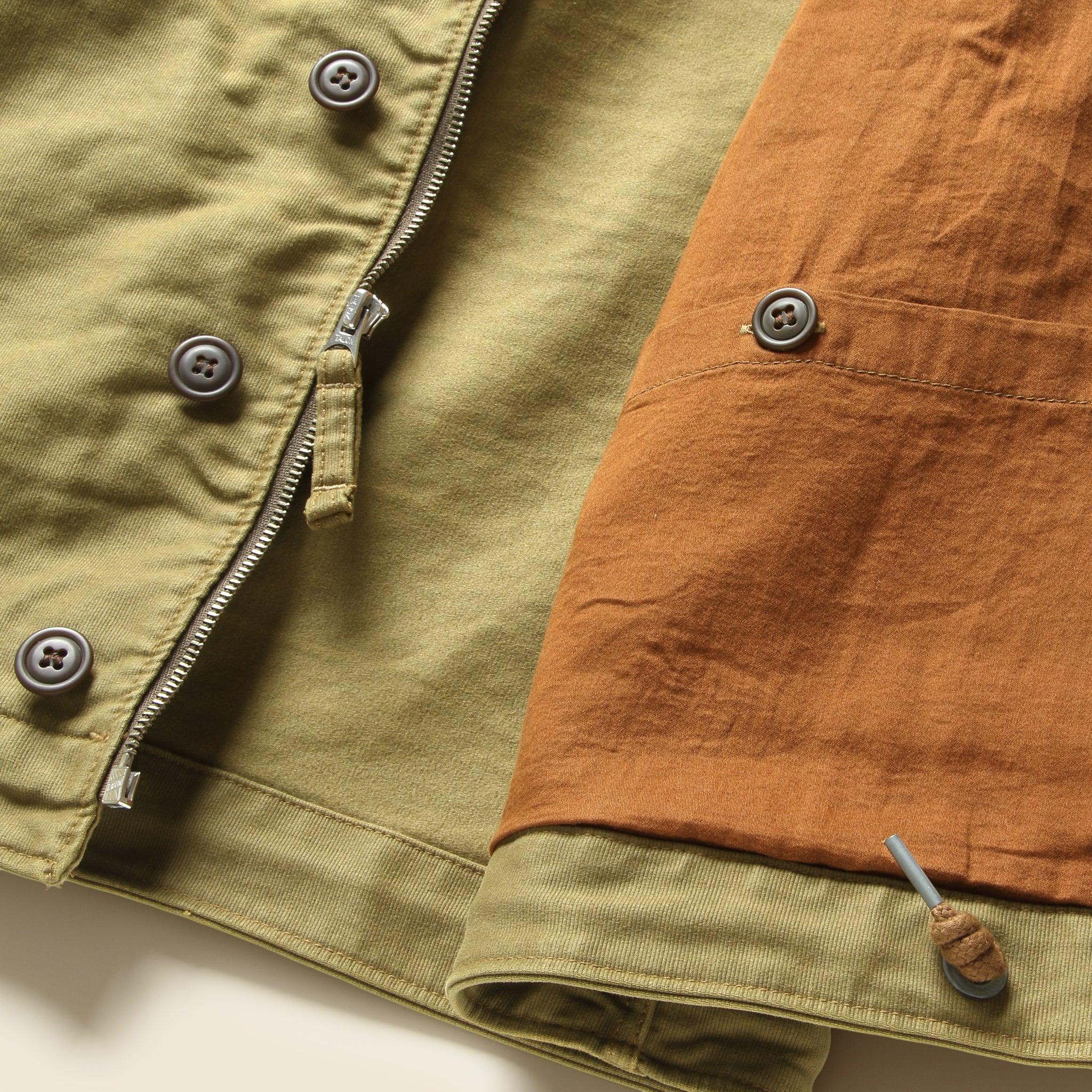 Corduroy Collar Deck Jacket - Khaki Product Image