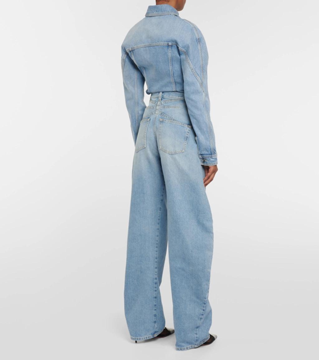 ALAÏA High-rise Barrel-leg Jeans In Blue Product Image