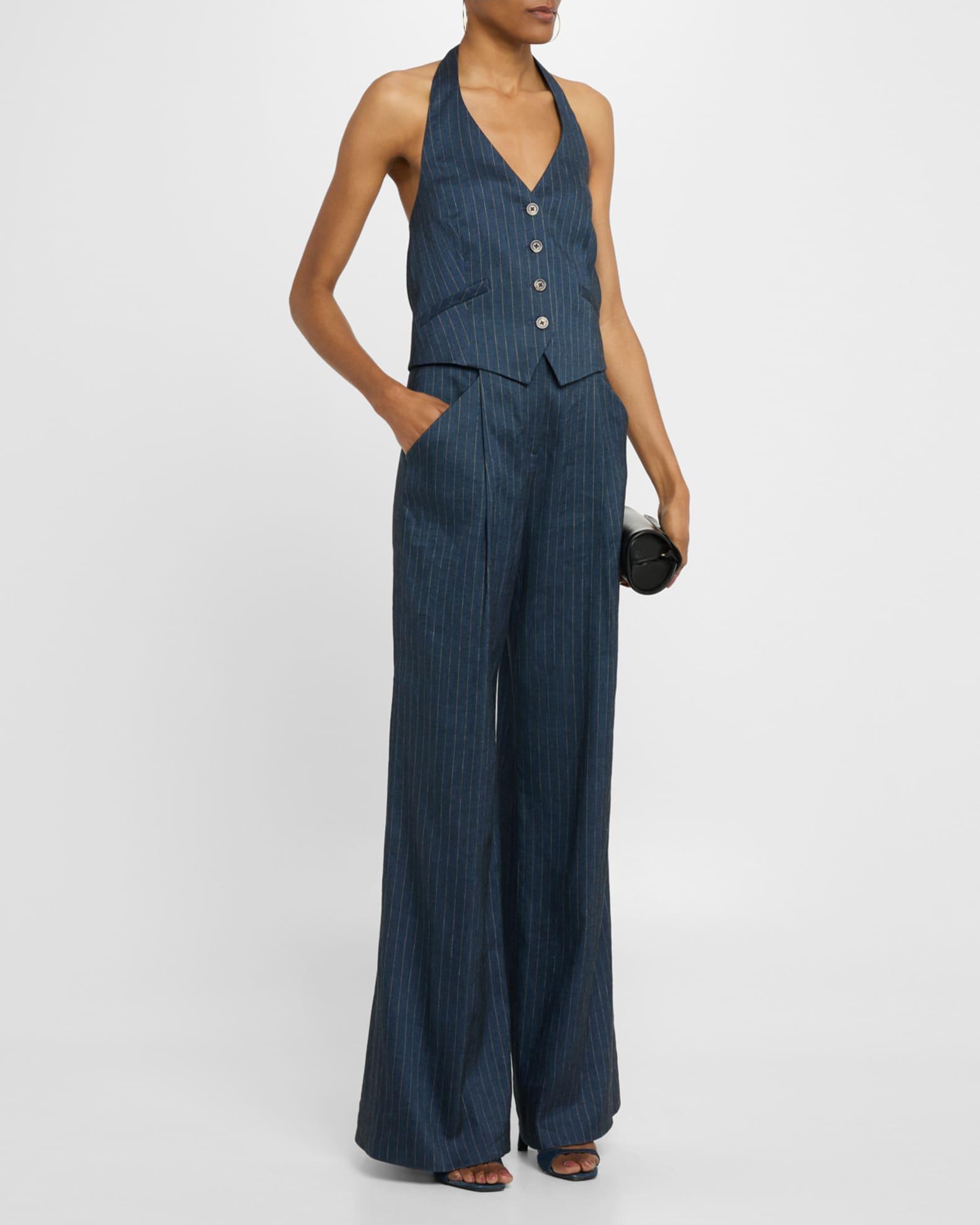 Arabella Pinstripe Halter Vest Product Image