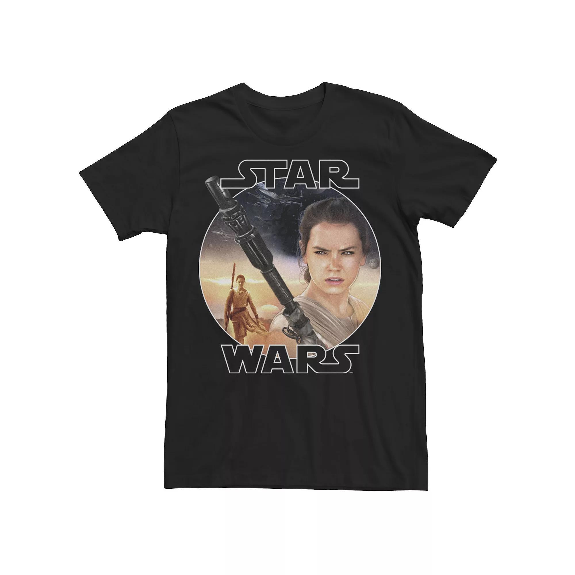 Men's Star Wars Rey Close Up Tee, Size: XXL, Black Product Image