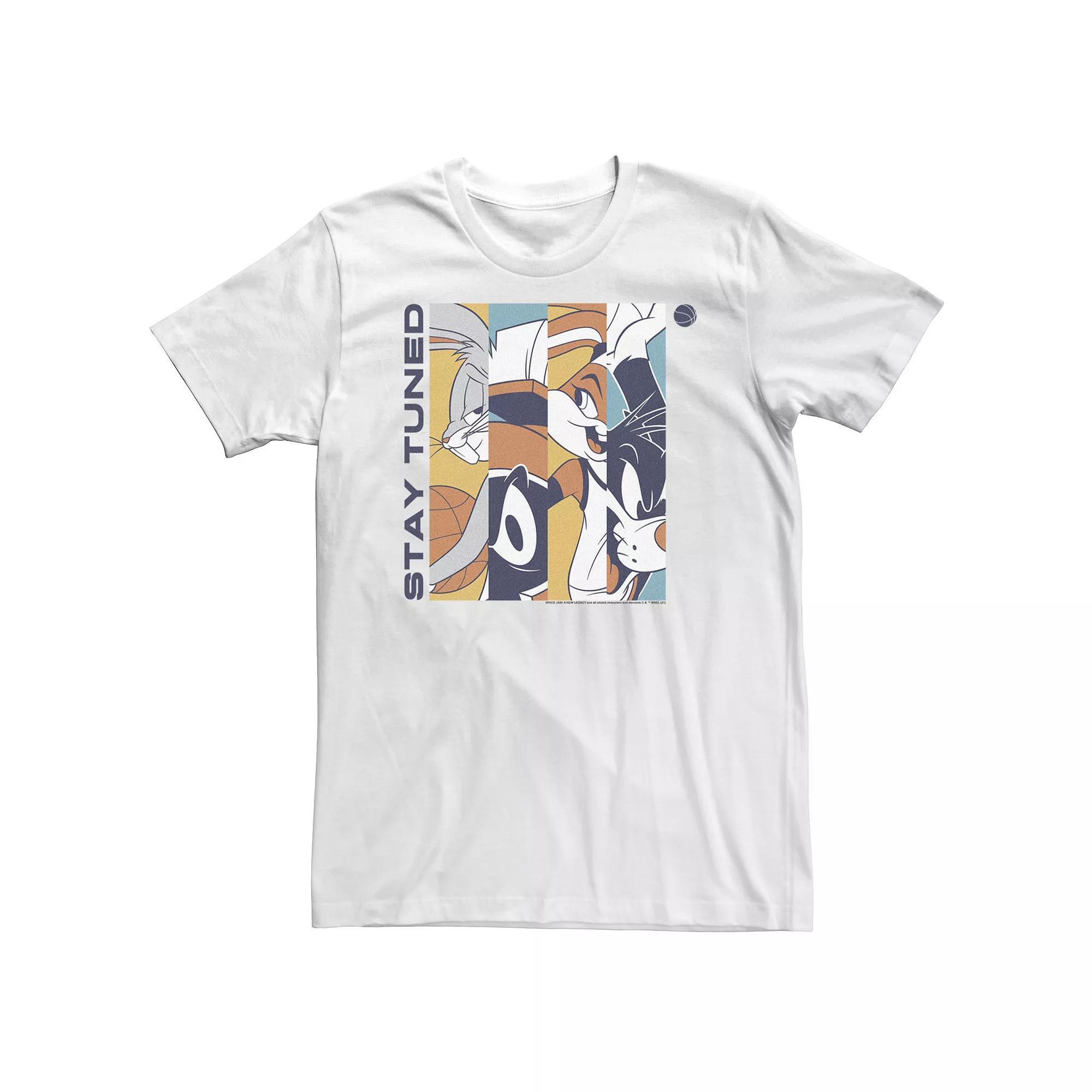 Big & Tall Space Jam 2 Panel Squad Boxed Up Tee, Men's, Size: XL Tall, White Product Image