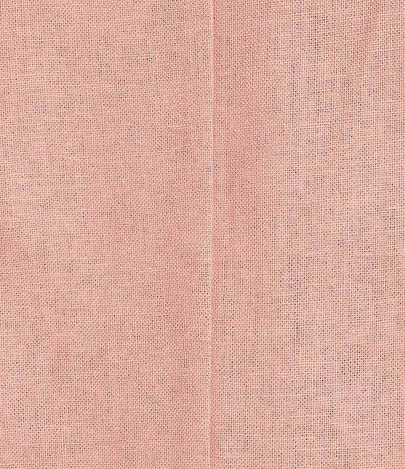 Multiples Plus Size Linen-Blend Stand Collar 3/4 Flounce Sleeve Open-Front Jacket Product Image