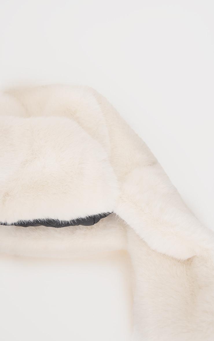 White Faux Fur Trapper Cap Product Image