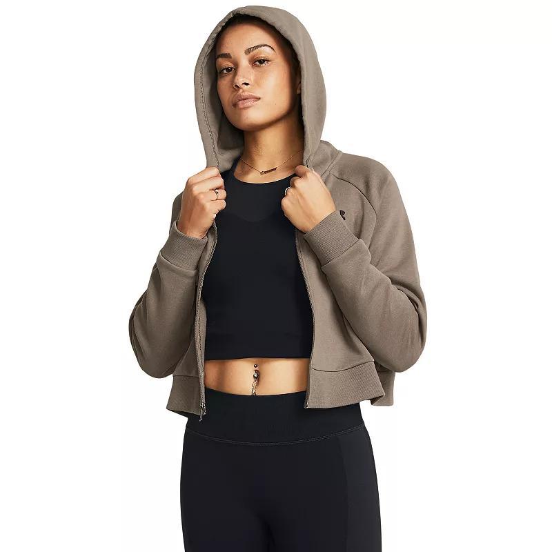 Womens UA Rival Fleece Crop Full-Zip Product Image