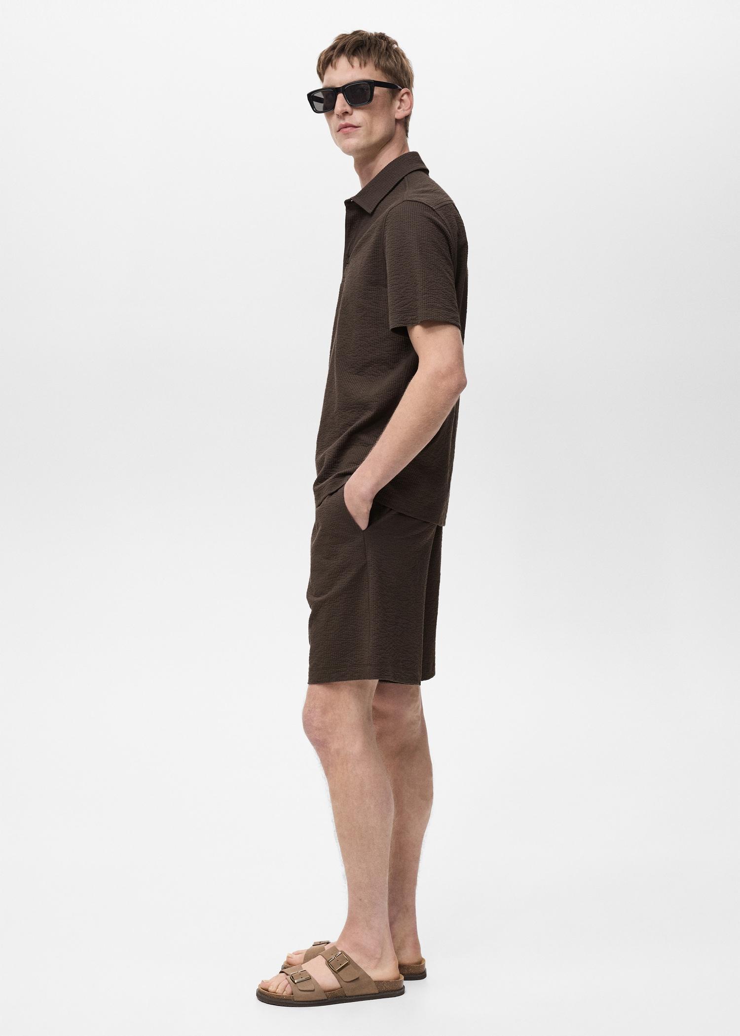 Seersucker shorts with drawstring - Men | MANGO USA Product Image