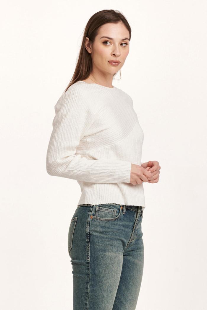 Giovanna Crew Neck Long Sleeve Top Ivory Product Image