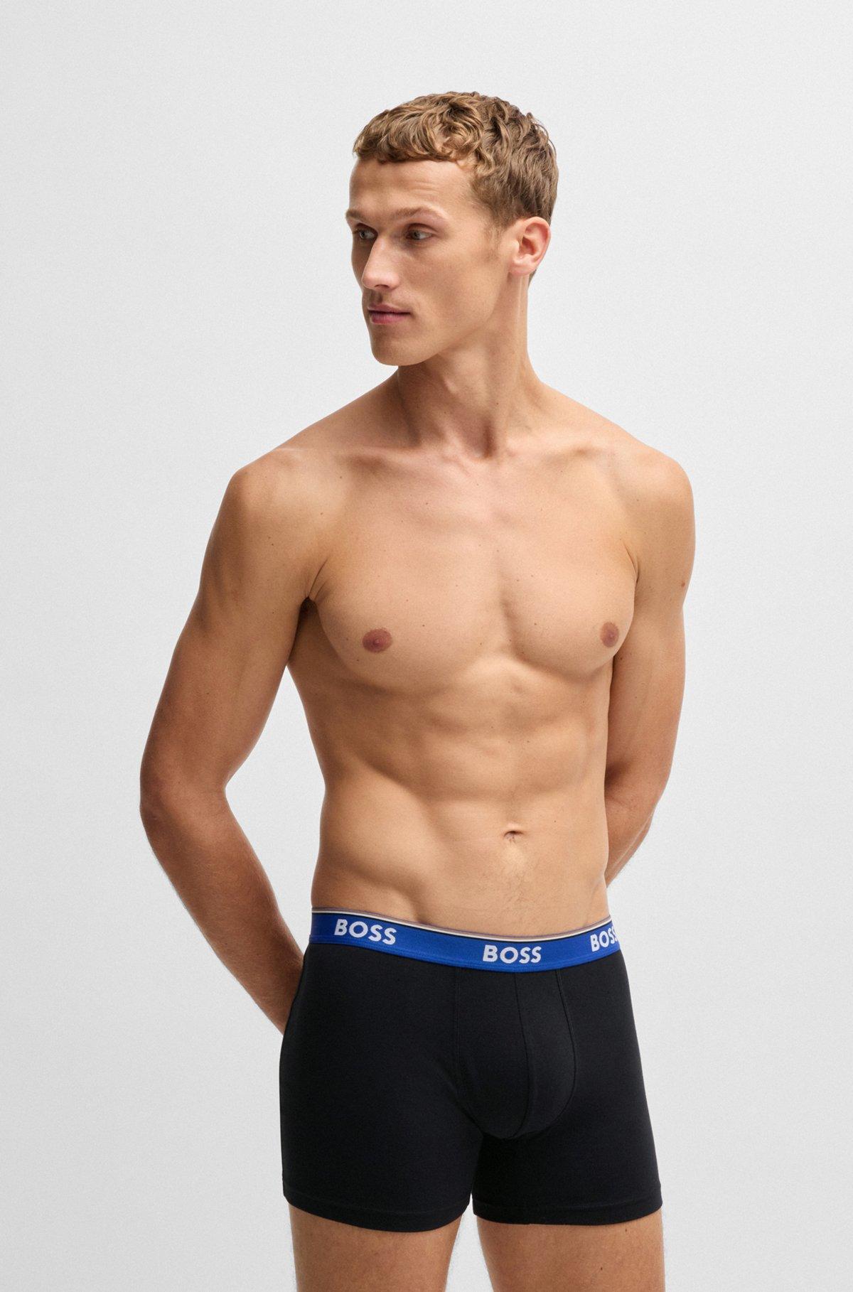 BOSS - Three-pack of stretch cotton boxer briefs - Patterned Product Image
