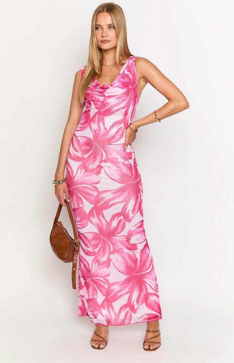 Blessings Pink Floral Maxi Dress Product Image