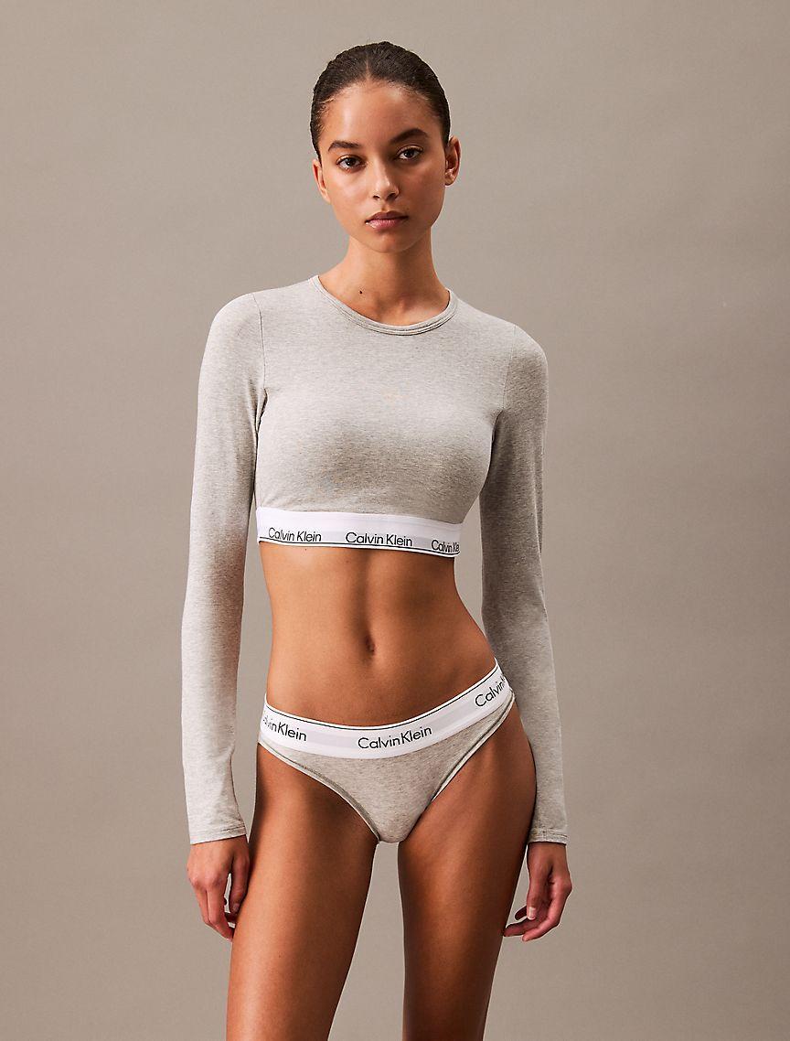 Icon Cotton Modal Lightly Lined Long Sleeve Bralette Product Image