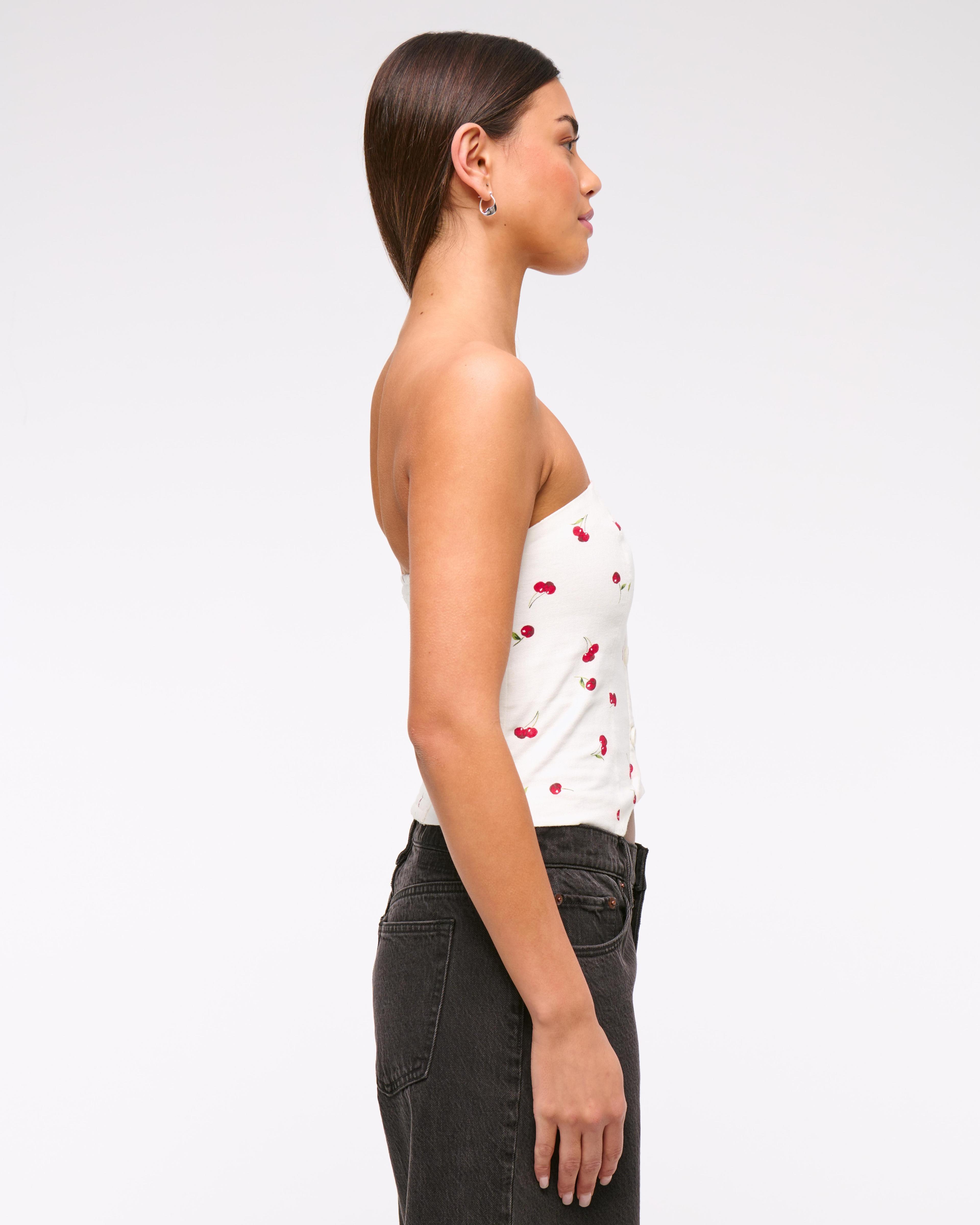 Strapless Cropped Vest Top Product Image