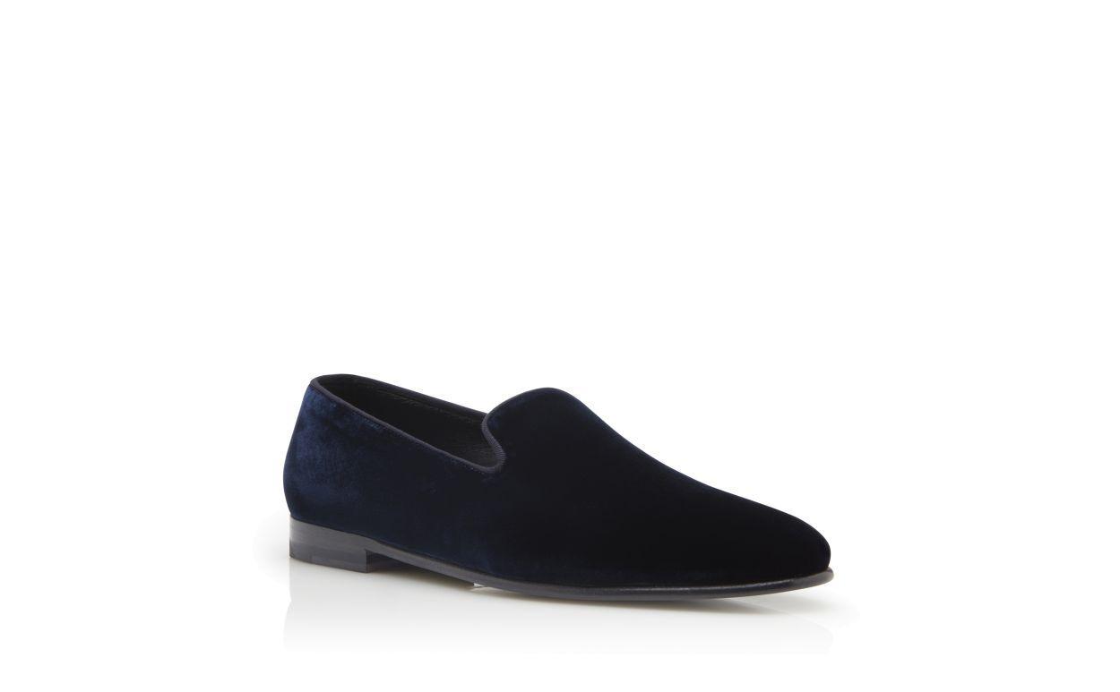 MARIO VELVET Black Velvet Loafers Product Image