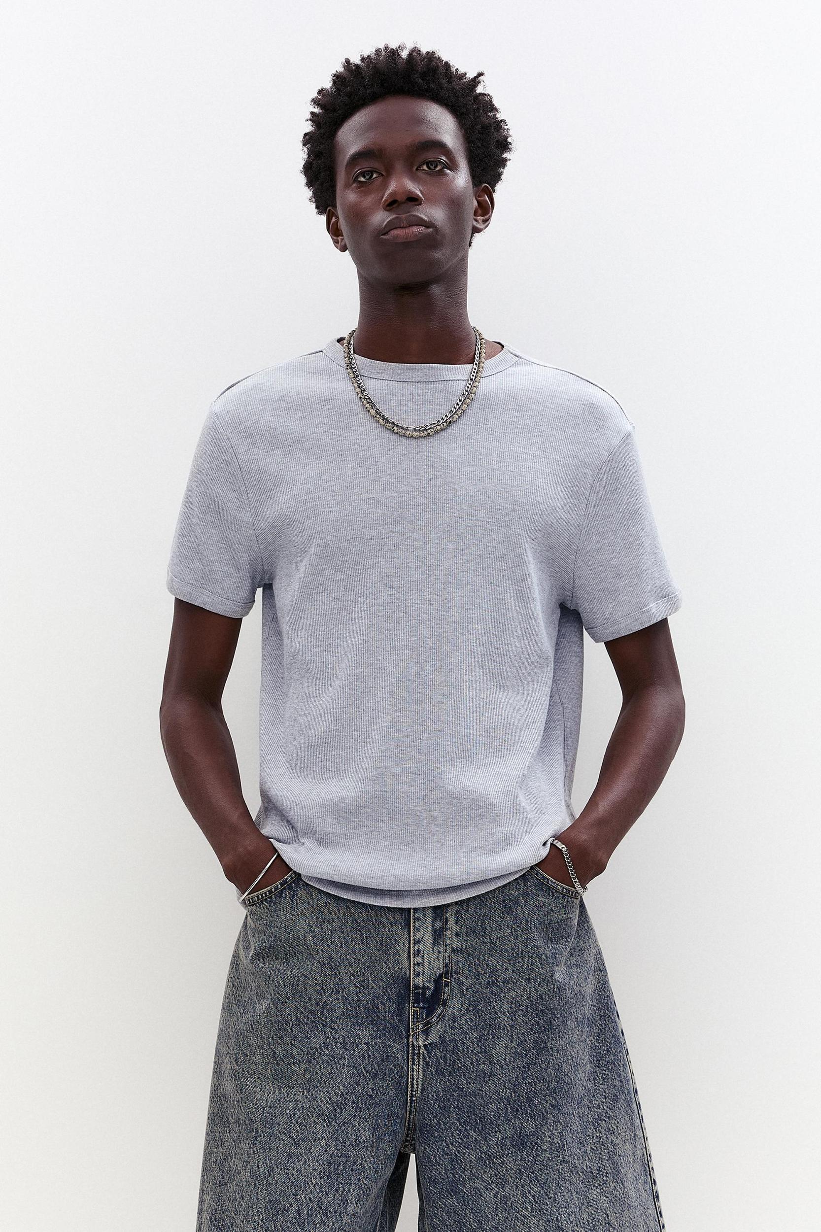 Ribbed short sleeve T-shirt Product Image