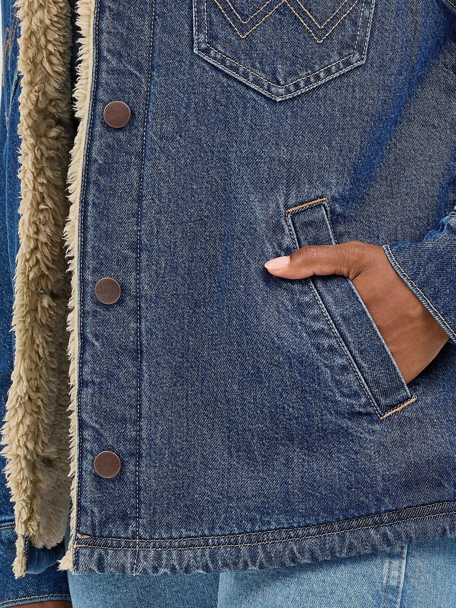 Women's Western Sherpa Lined Denim Range Coat | Women's JACKETS & OUTERWEAR | Wrangler® Product Image