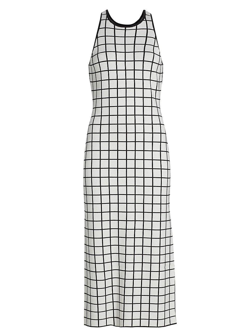 Womens Pauline Windowpane Racer Midi-Dress Product Image