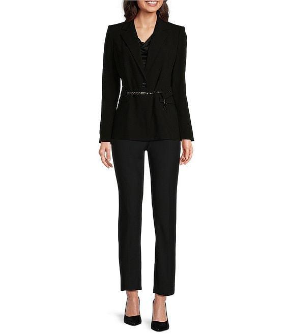 DKNY By Donna Karan Chain Belted Notch Lapel One-Button Jacket Product Image