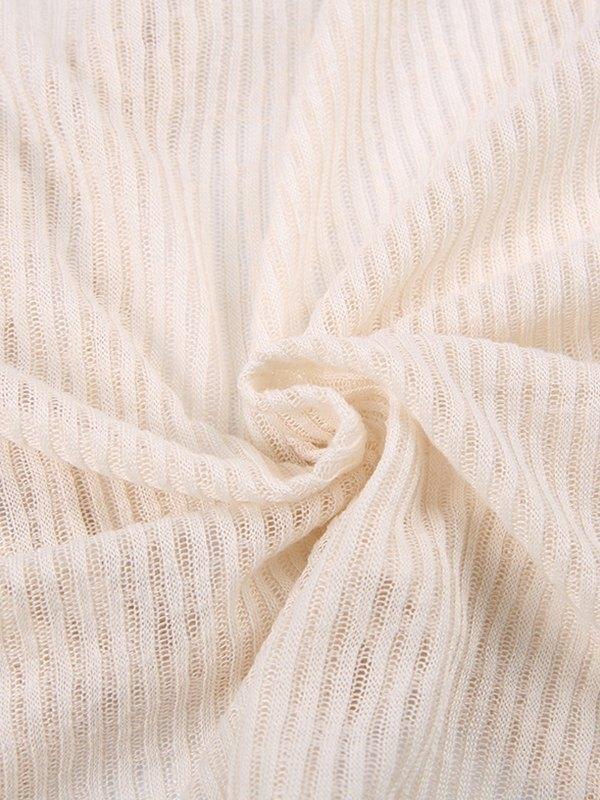 Tie Front Cardi Ribbed Knit Crop Top Product Image