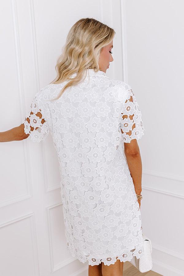 Sunshine Sunday Crochet Mini Dress in White Product Image