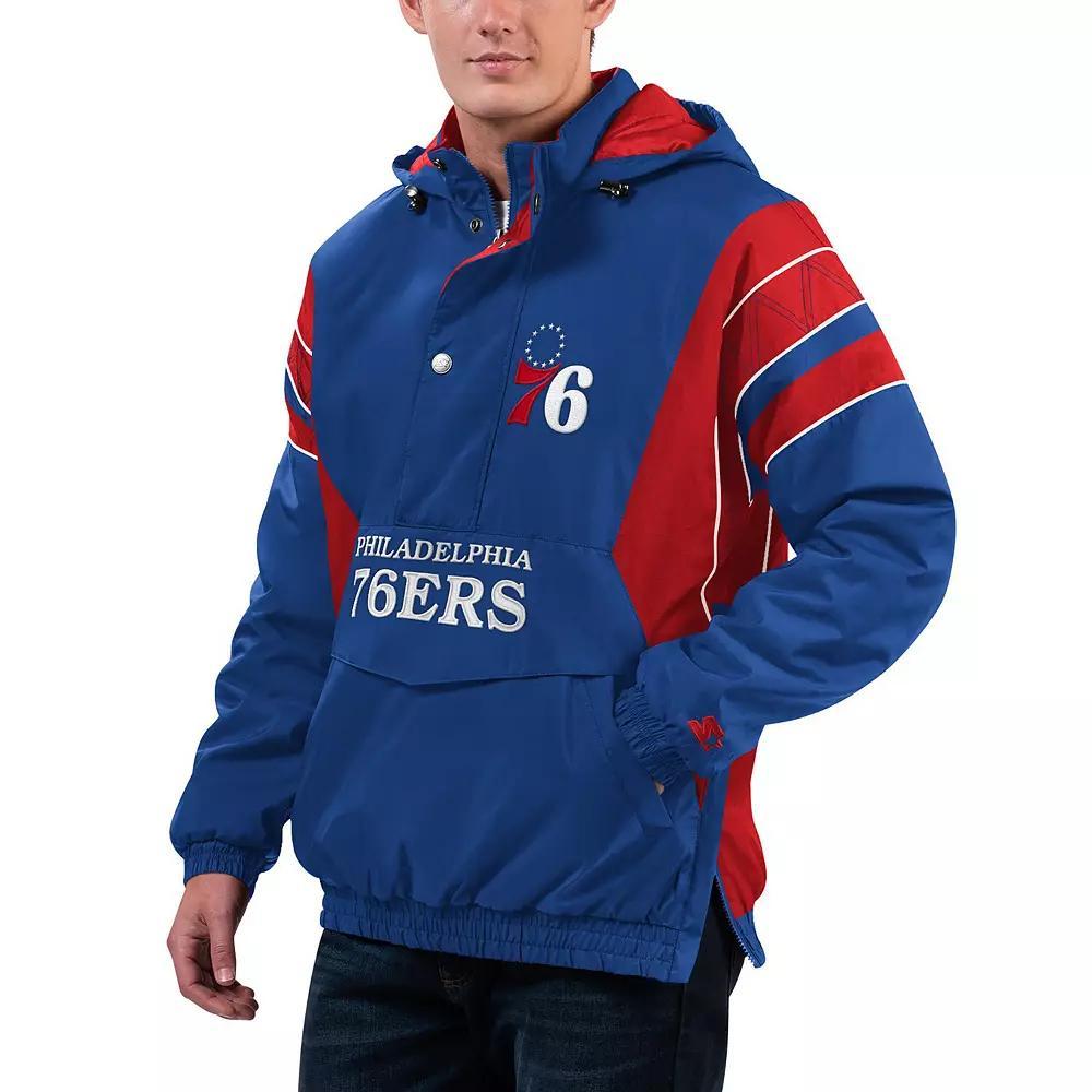 Men's Starter  Royal Philadelphia 76ers Home Team Hoodie Half-Zip Jacket, Size: XXL, 76r Blue Product Image
