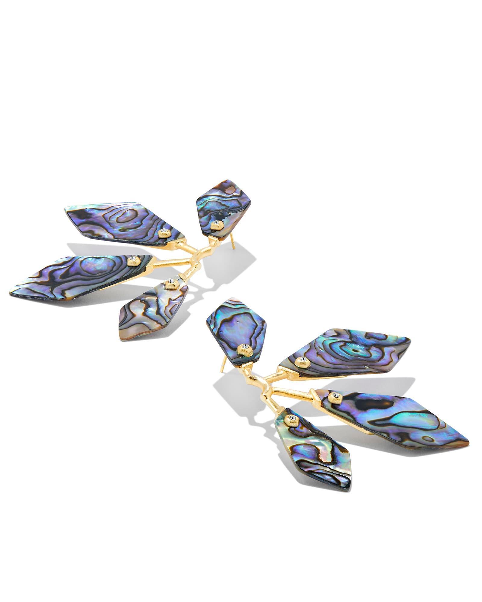 Malika Gold Statement Earrings in Abalone Shell Product Image