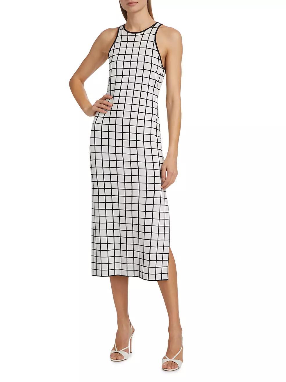 Pauline Windowpane Racer Midi-Dress Product Image