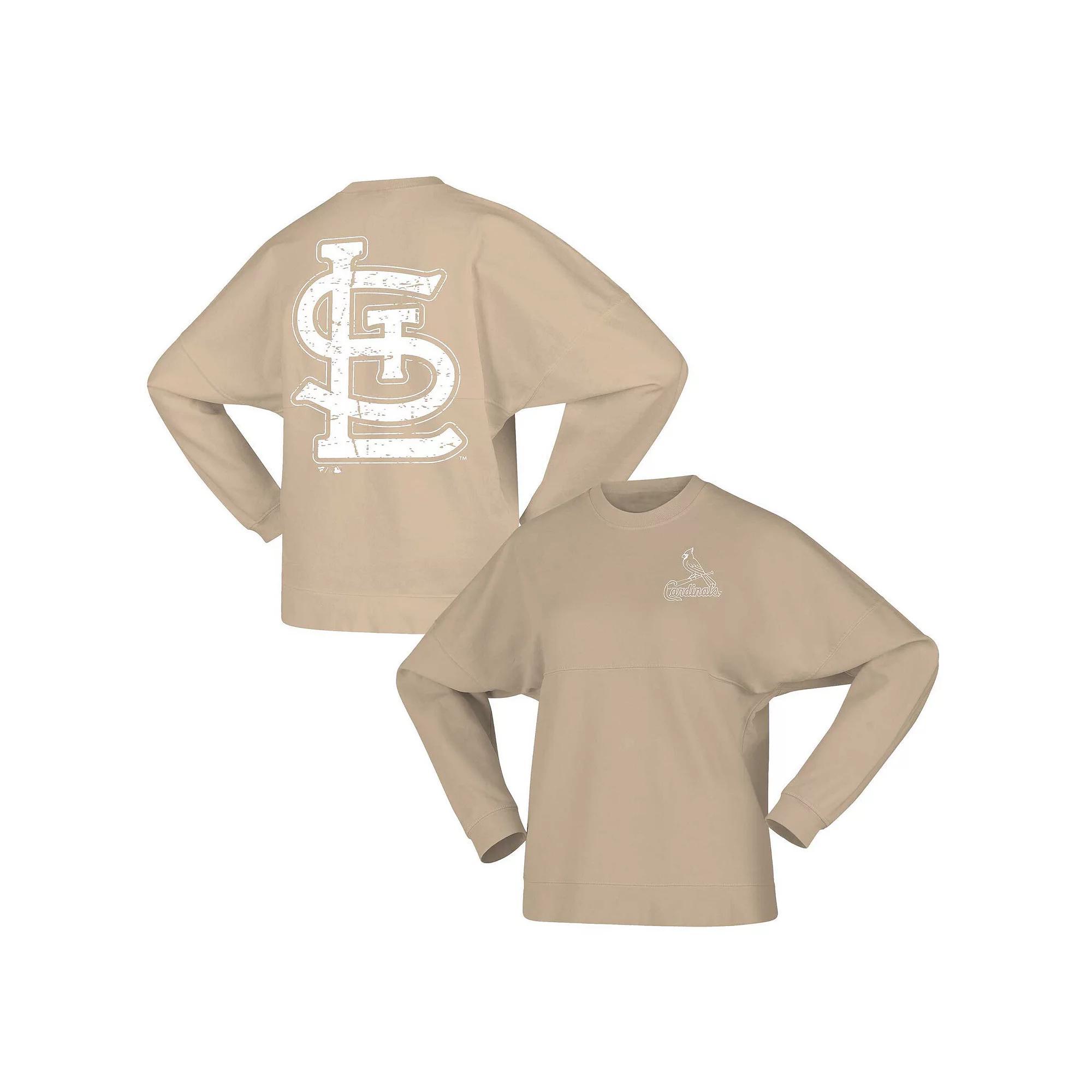 Women's Fanatics Branded Tan St. Louis Cardinals Branded Fleece Pullover Sweatshirt, Size: XL, Team Product Image