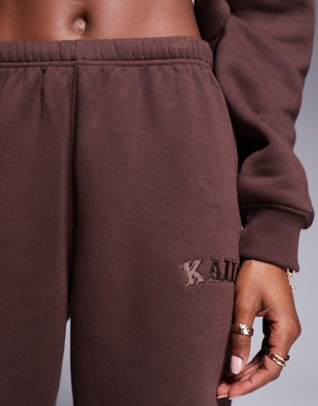 Kaiia Studio cuffed sweatpants in chocolate brown - part of a set Product Image