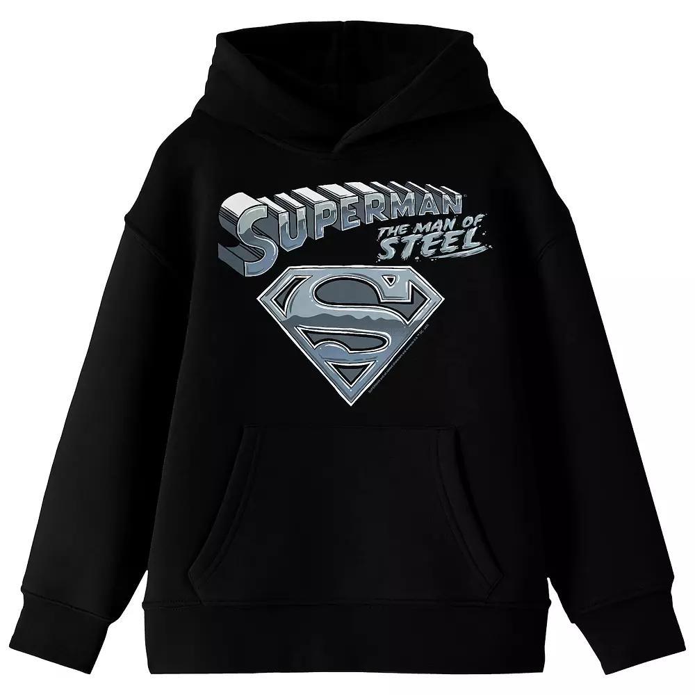 Boys 8-20 DC Comics Superman Man Of Steel Chrome Graphic Hoodie, Boy's, Size: Large, Black Product Image