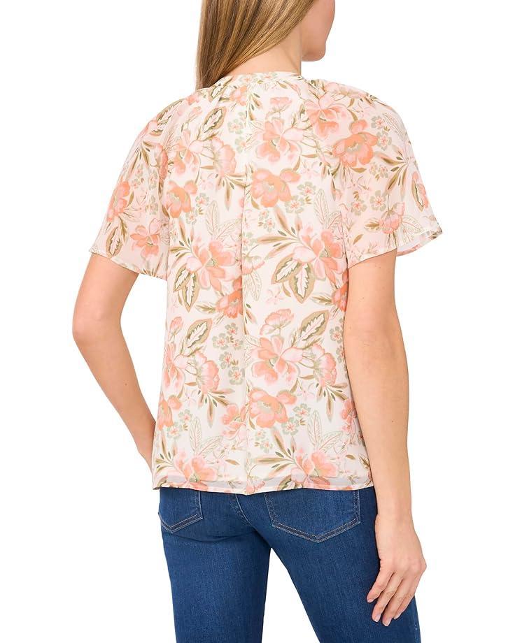 Shoulder Smocking Ruffle Sleeve Tie Top Product Image